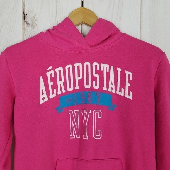 Y2K Hoodie Aéropostale Pink Pullover Hoodie - Picture 3 of 8